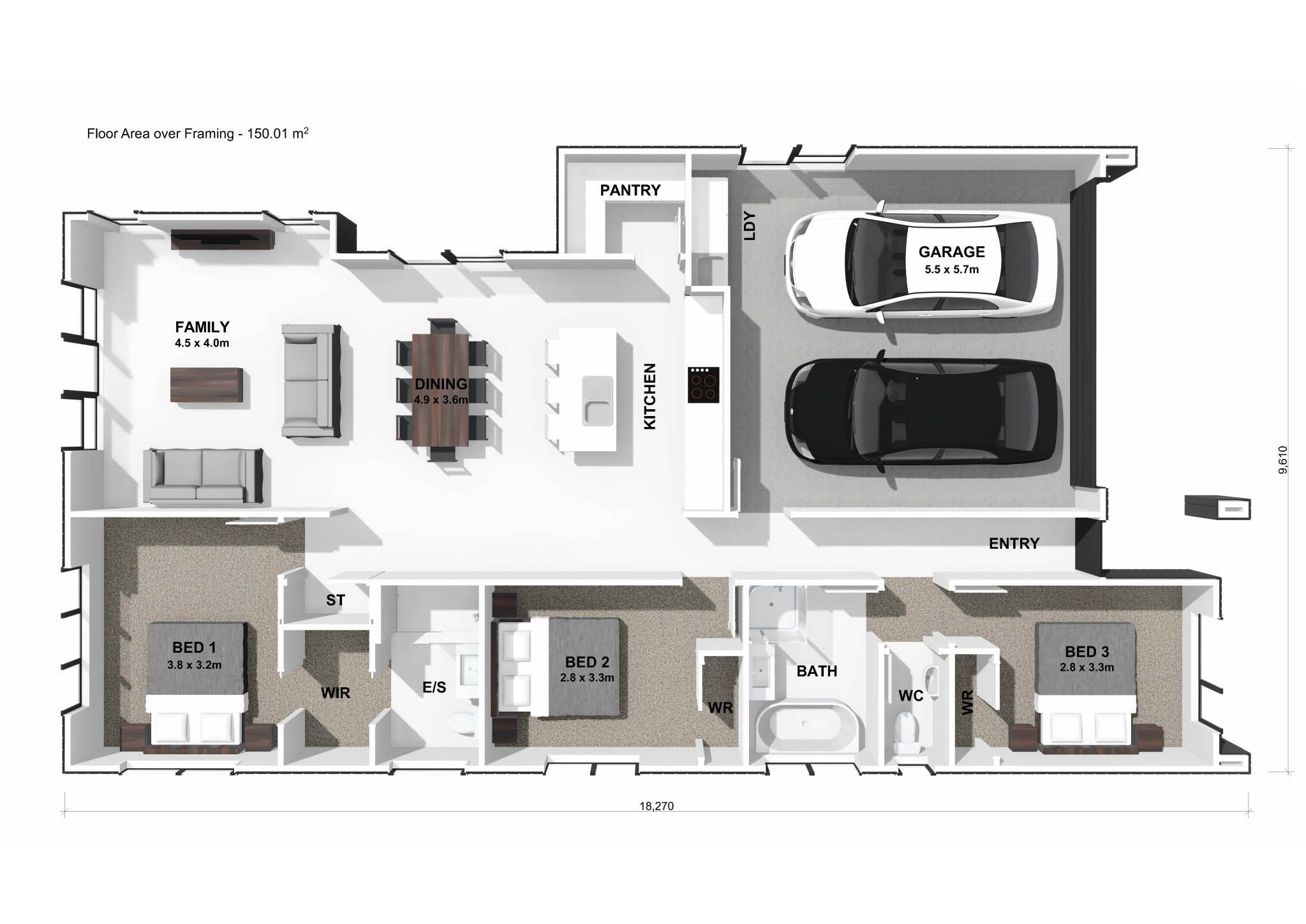  Generation Homes Downsizers' Retreat in Ara Hills, Orewa Lot 190 Ara Hills 3 D Floor Plan 