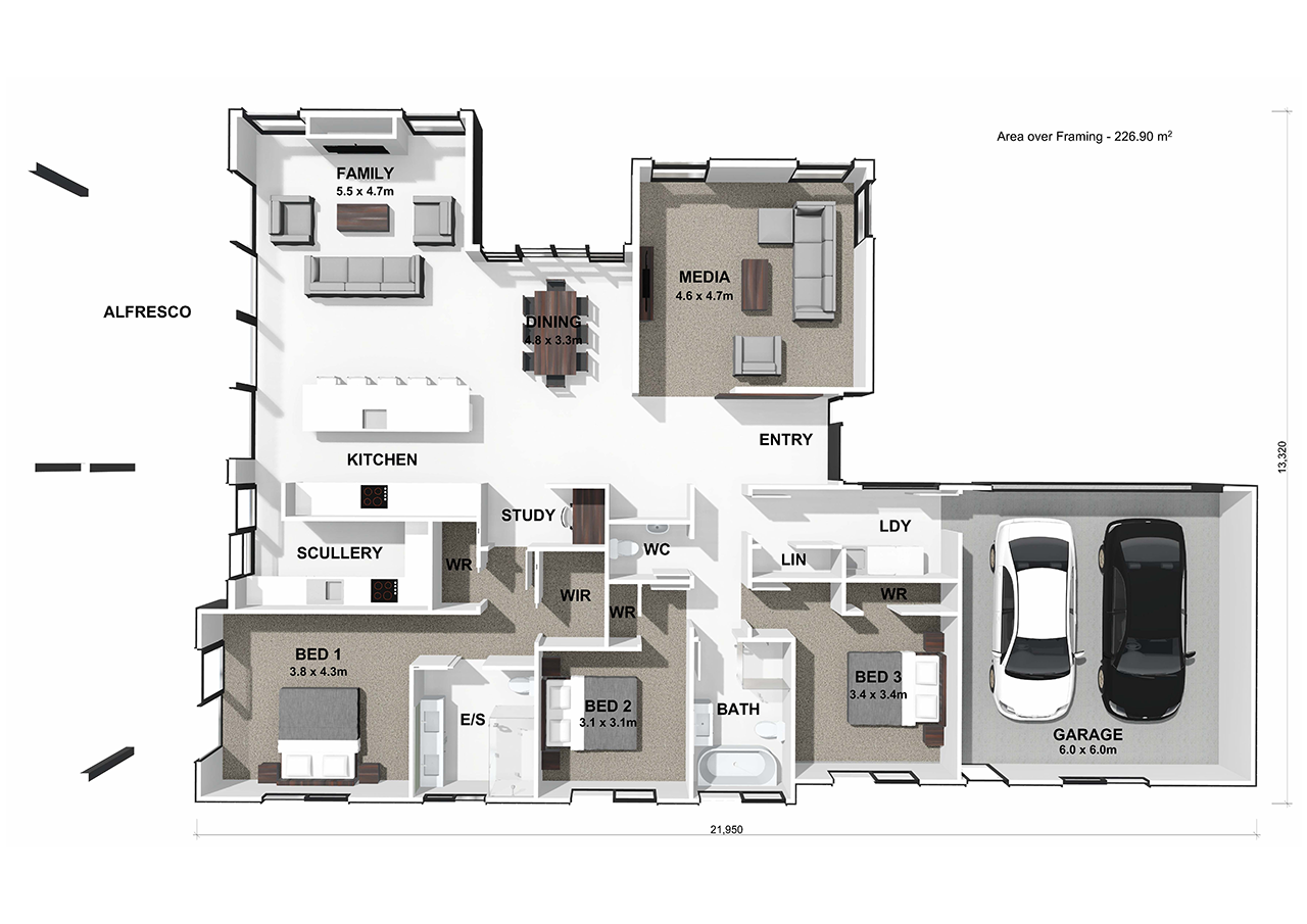  Generation Homes Contemporary Lifestyle Living at Its Finest – Lot 1, Awa Estates, Riverhead Maygrove 3 D Floor Plan web 