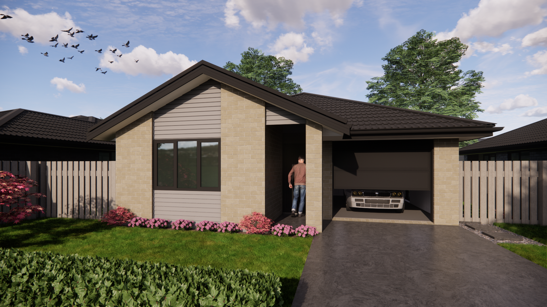  Generation Homes TURNKEY lot 216 Arbor Green, Rolleston affordable new home & land + soft landscaping, curtains, built for a fully FIXED PRICE Plan 9 120sqm Plan Scheme Front 30 11 2022 