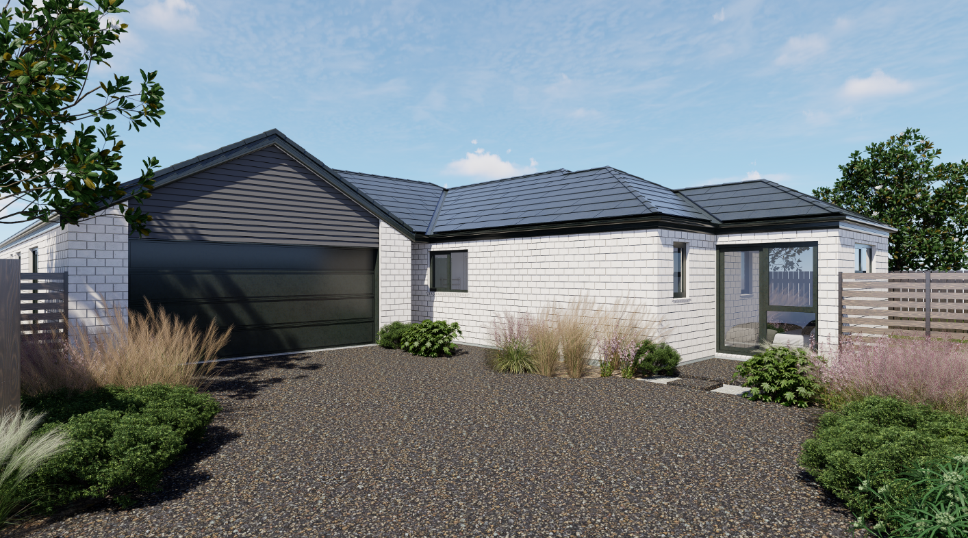 Generation Homes Modern & stunning Halswell MULTIGENERATIONAL new home on large section + built for a fully FIXED PRICE River Stone render 