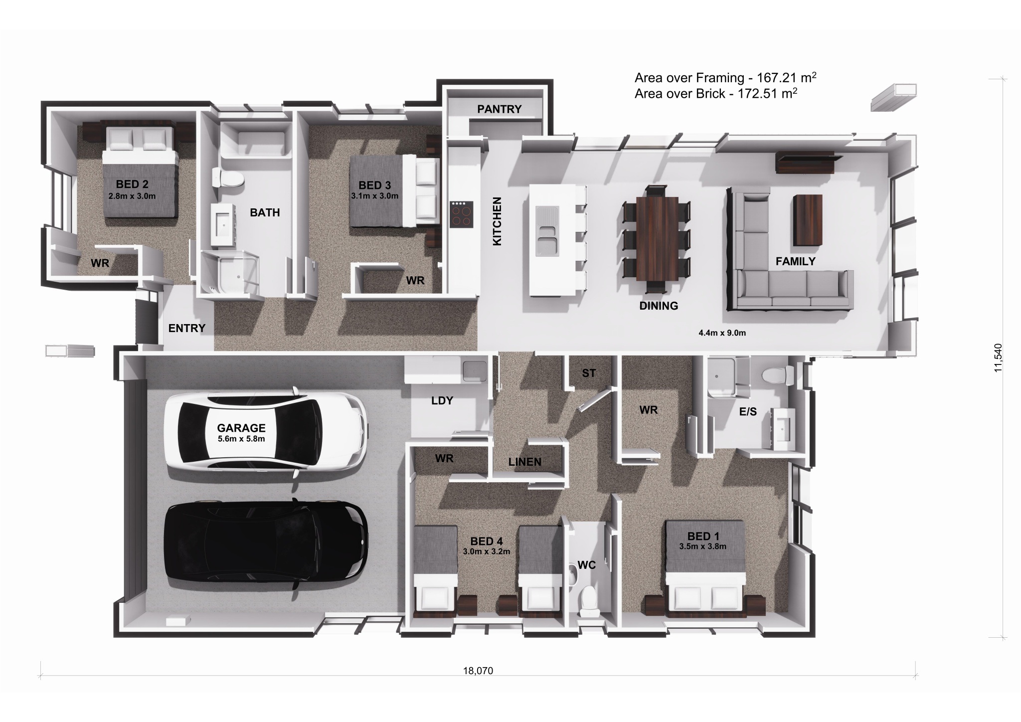  Generation Homes FOUR BEDROOM IN WHARENUI! Harakeke Lot 115 3 D Floor Plan 
