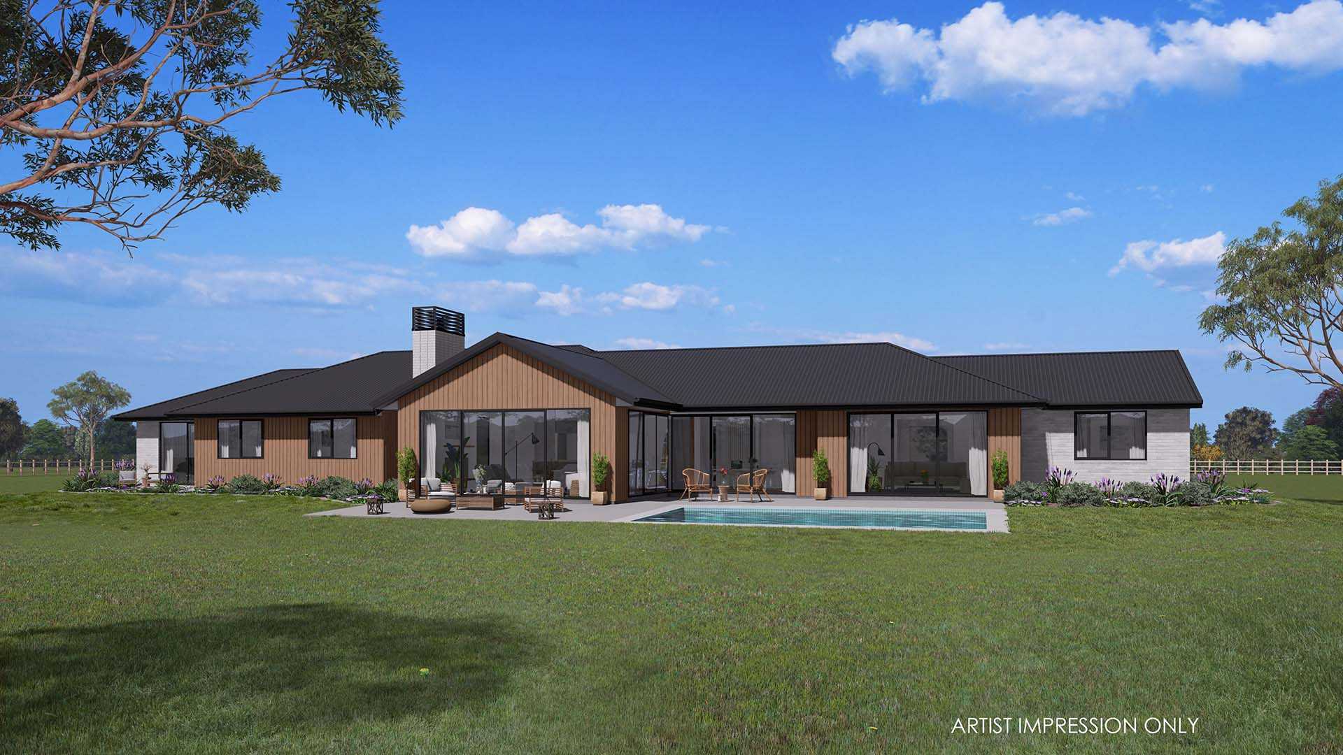  Generation Homes 176A BAYLY ROAD, OKOROIRE, TIRAU - LOT 4 - Lyndon 3 D View 02 with Pool web 