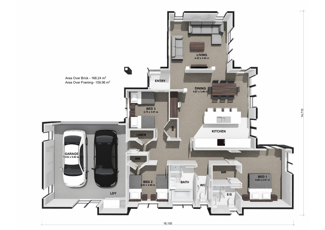  Generation Homes Private Living, Premium Finish – Tucked Away in Te Kauwhata Iris 3 D Floor Plan web 