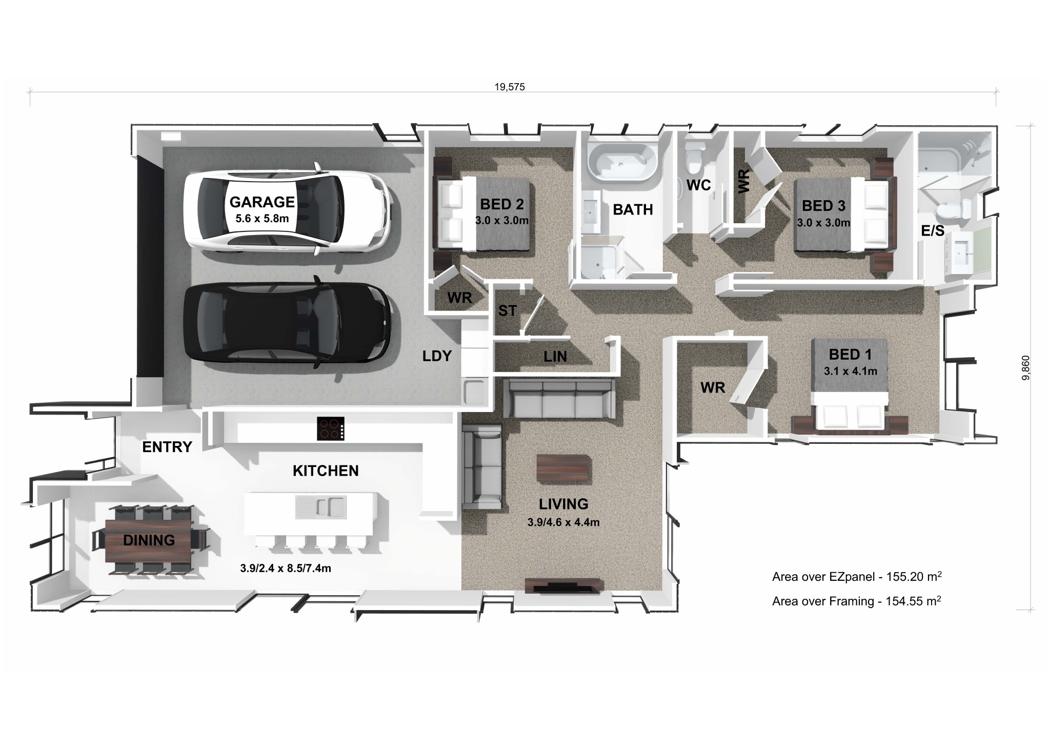  Generation Homes Double Garage and Elevated Views in Brymer Heights Lot 109 Brymer Heights 3 D Floor Plan 