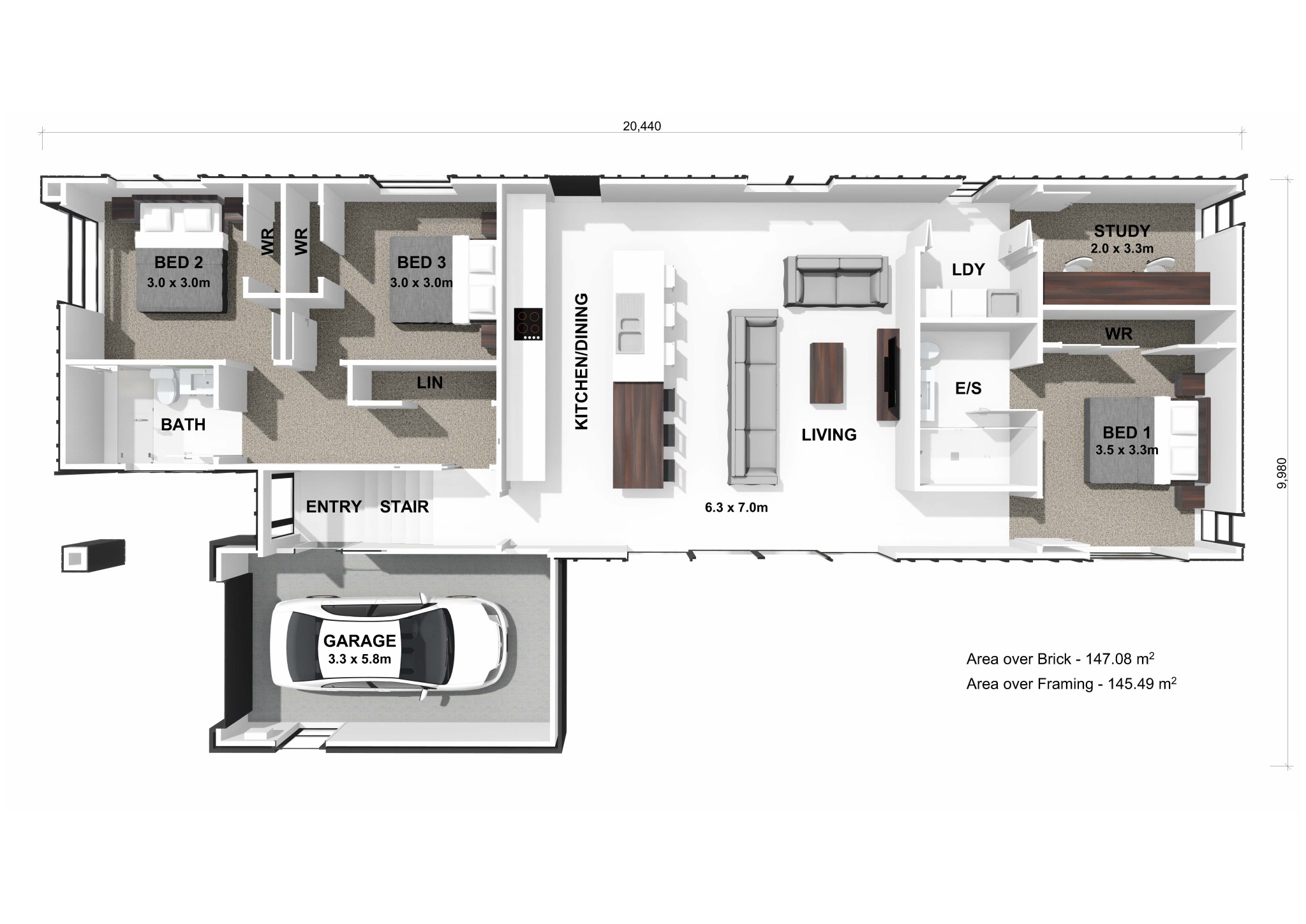  Generation Homes vSplit-Level Design Meets Elevated Finish Lot 135 Brymer Heights 3 D Floor Plan 