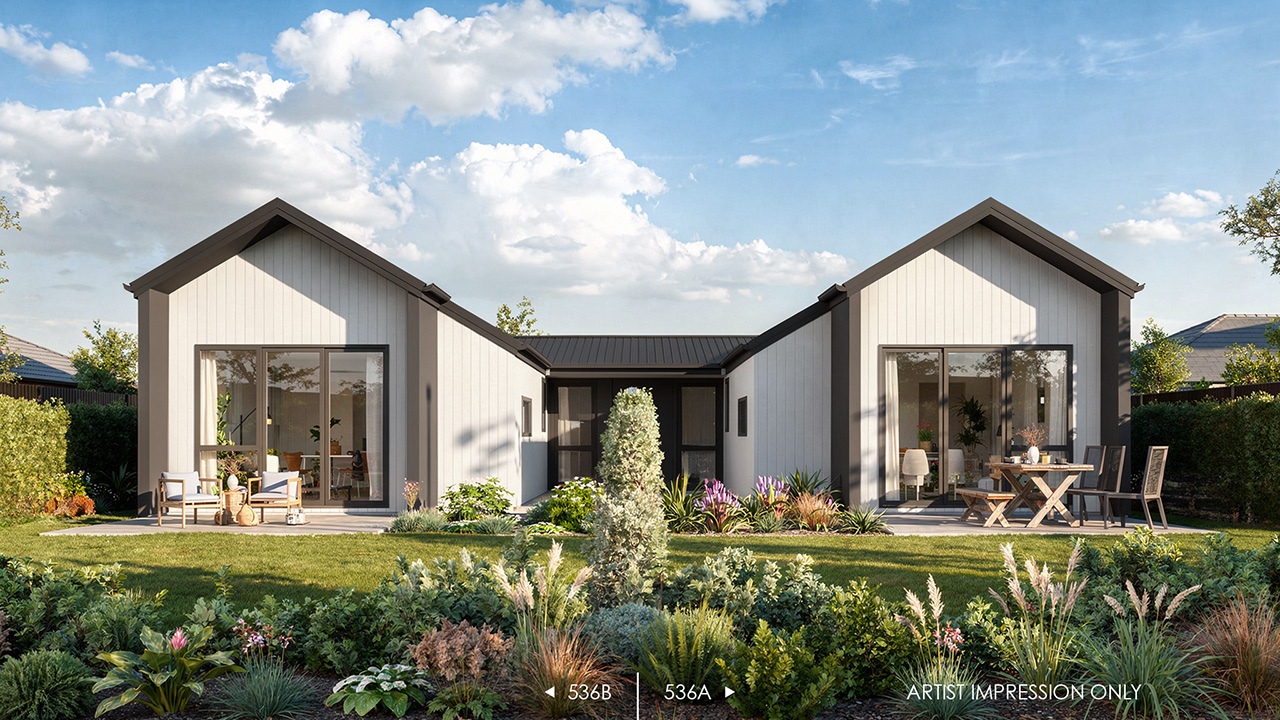  Generation Homes Lot 536B Stylish Duplex Homes – Secure One or Both! Render 3 Back Lot 536 Greenhill Park nosticker 