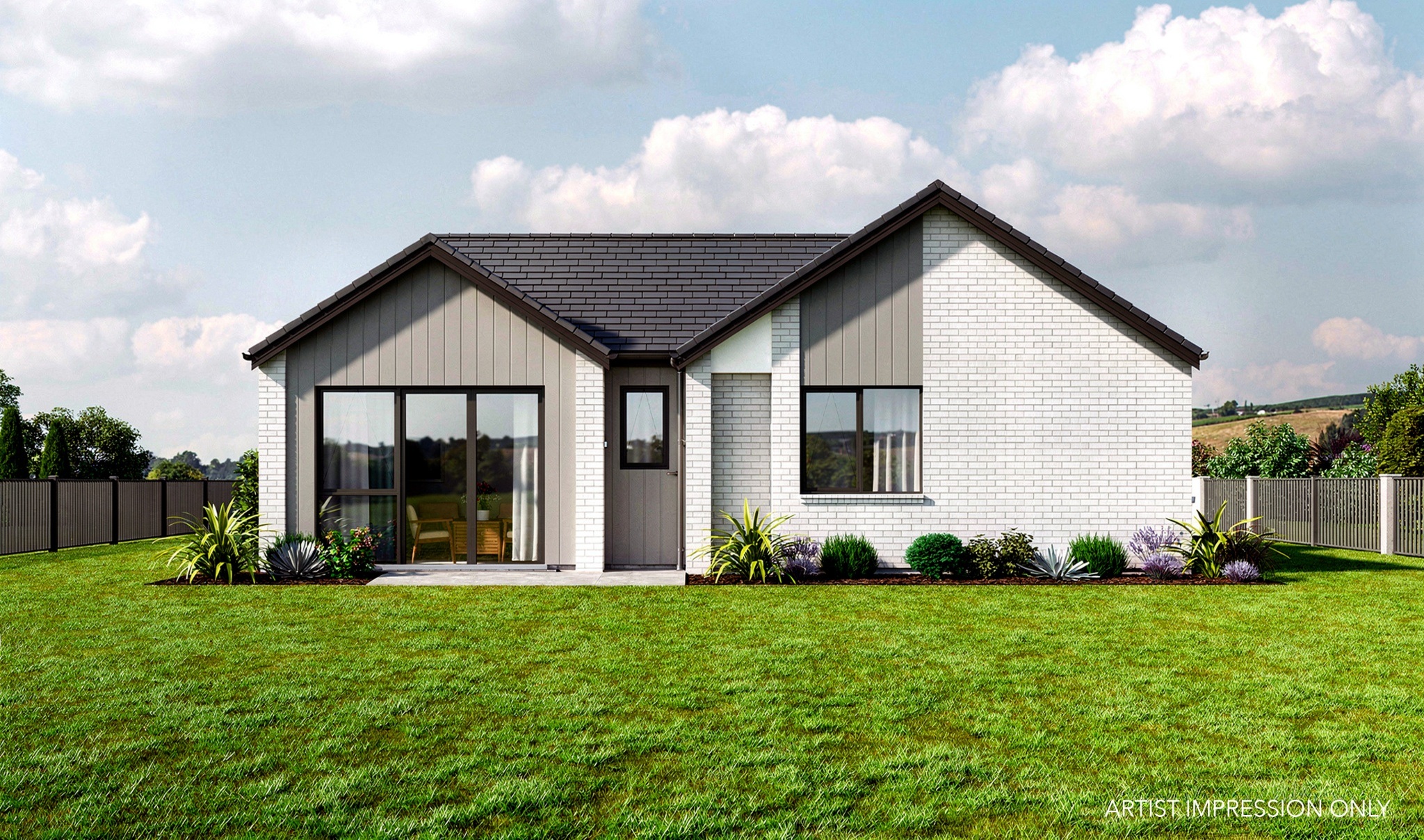  Generation Homes Striking Pavilion Style on Lot 301, The Landing Arbor Render Yard View 