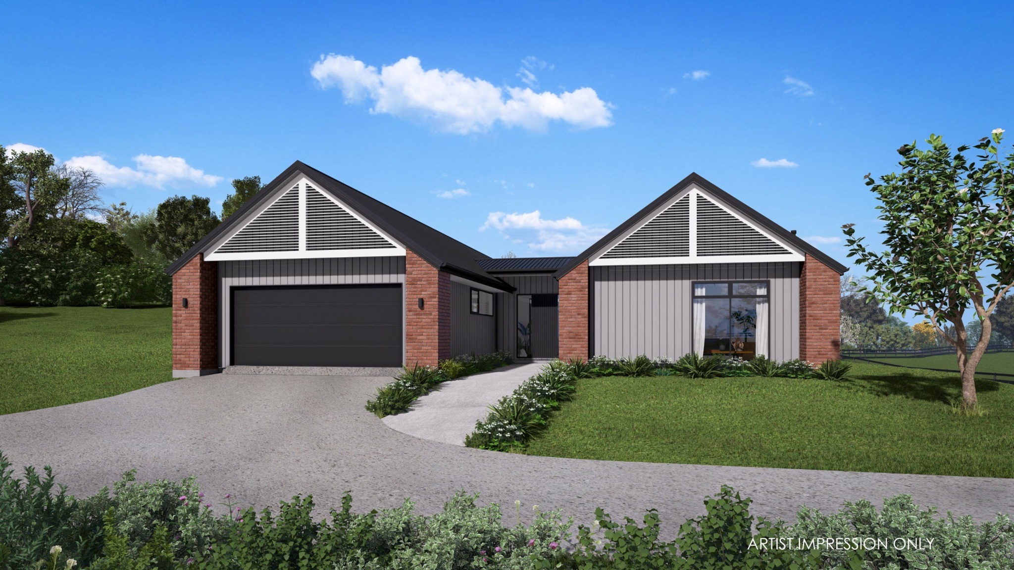  Generation Homes Rural lifestyle section with views - Lot 1 Durham Grove Durham Grove STAGE 1 3 D View Lot 1 web Road view 