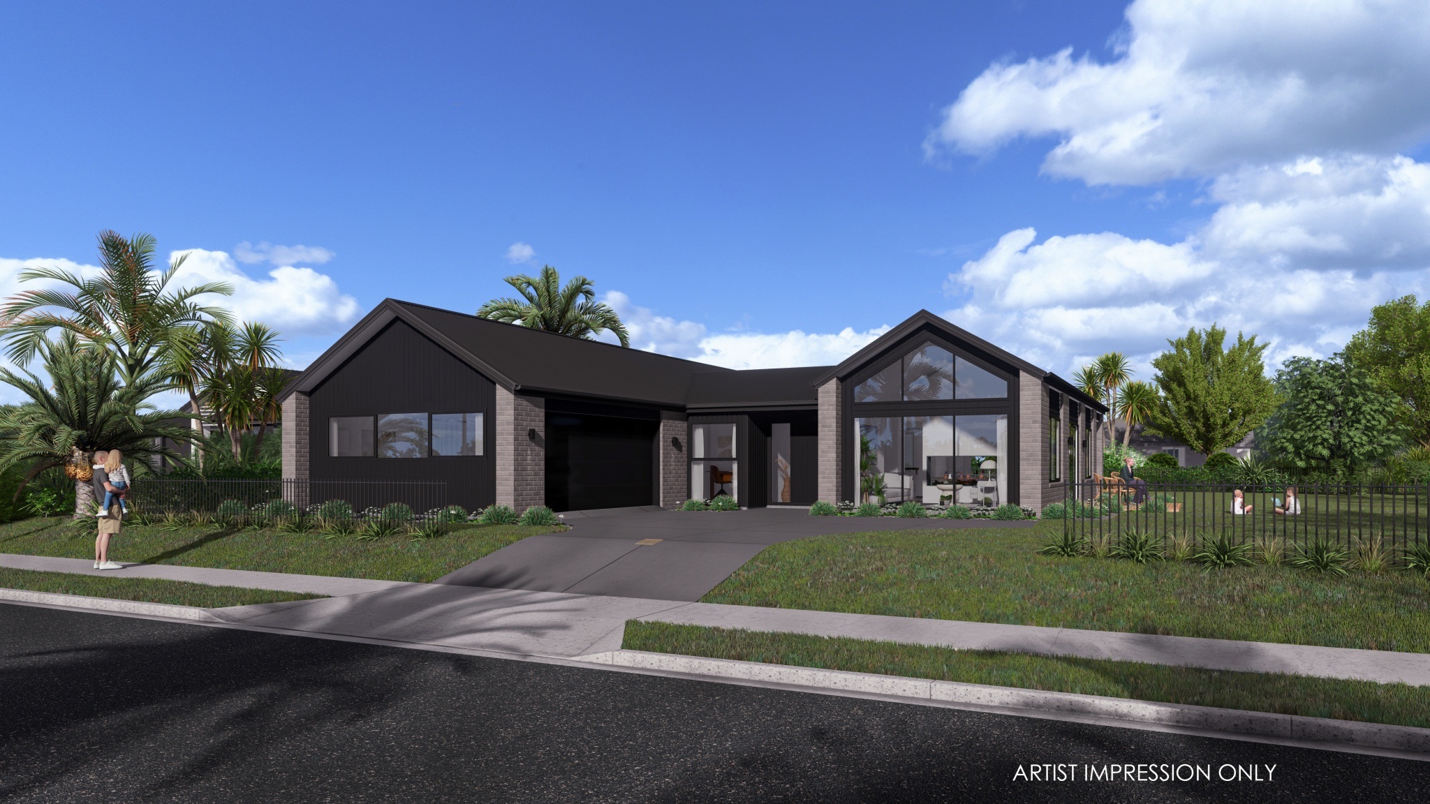  Generation Homes New Show Home- One Tree Point Lot 213 The Landing SHOWHOME Grey Brick 3 D View 01 