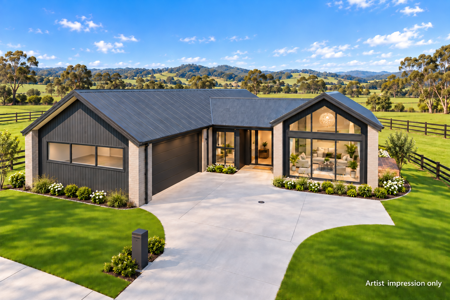  Generation Homes Coasteville - Sands Road - Glenbervie Modern Countryside Home Empty Garage View 