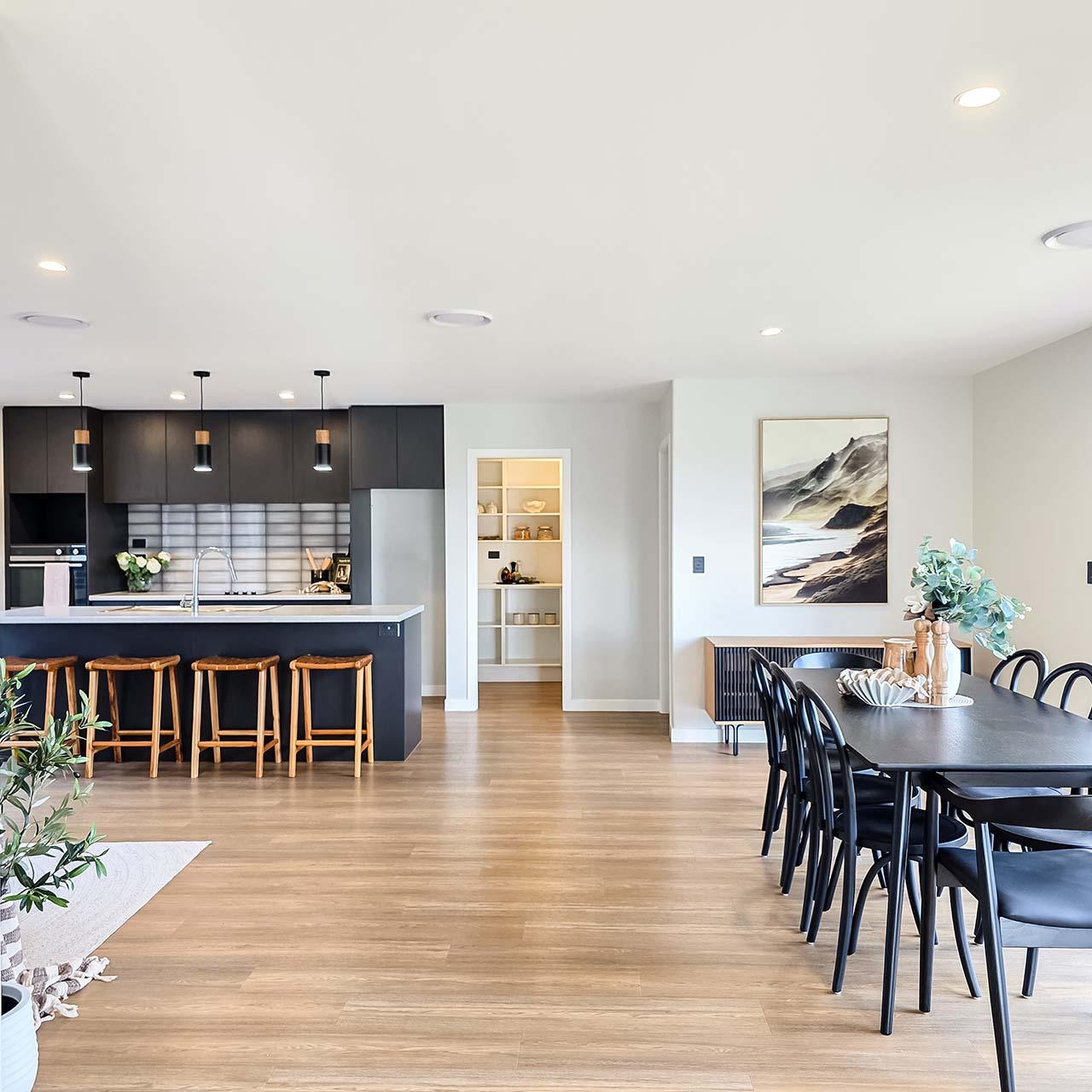  Generation Homes The Totara – Coastal Living – For Families Who Want It All Rotorua Open Home Dining Kitchen web 