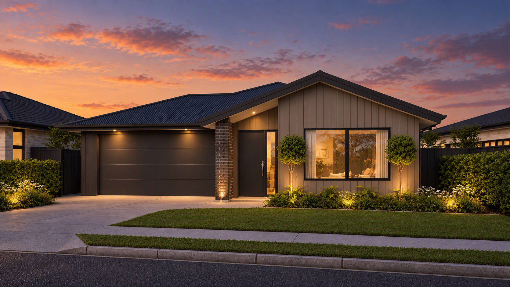  Generation Homes Smart Investment or First Family Home 3 D Render Cosgrove Dusk 