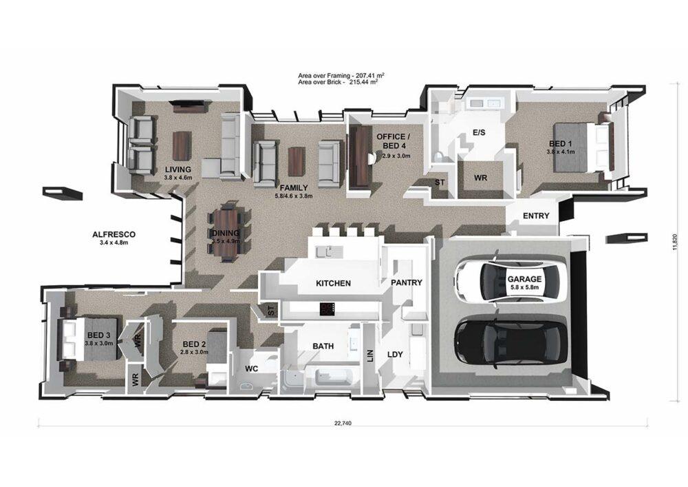  Generation Homes Style and Practicality - Grace Park Farrier 3 D Floor Plan web 