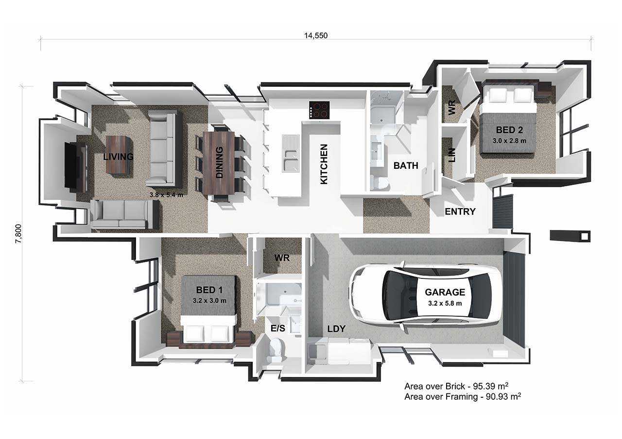  Generation Homes Bring the Caravan Too - Maea Fields, Matamata Whai Lot 219 3 D Floor Plan web 