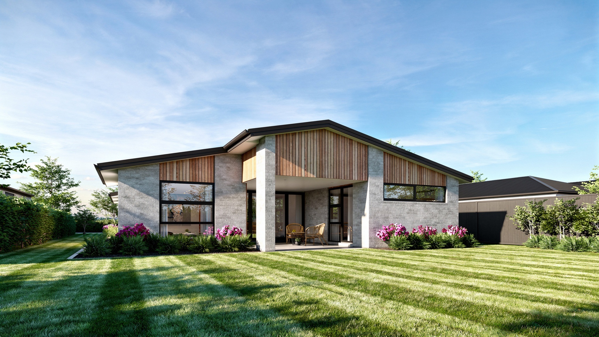  Generation Homes Farrier - Smart modern living Farrier Rear Gable 3 D Render View AI 